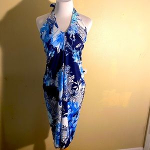 Blue dress, open back. XL